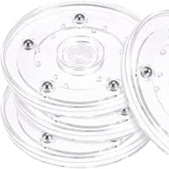 4 inch Clear Rotating Swivel Stand Lazy Susan Turntable Display - Picture 1 of 7